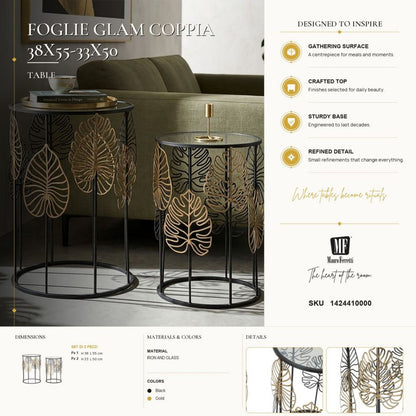 Tafel Foglie Glam Coppia Ø 38×55 cm