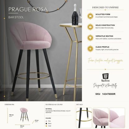 Barkruk Prague Rosa 55×56×104 cm