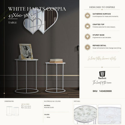 Tafel White Harts Coppia Ø 43×60 cm