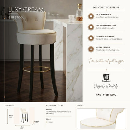 Barkruk Luxy Cream 46×48×96 cm