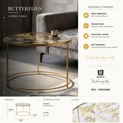 Salontafel Butterflies Ø 60×40,5 cm