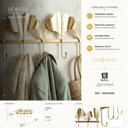 Wandkapstok Hanger 5 Leaves 49,5×6×26,3 cm