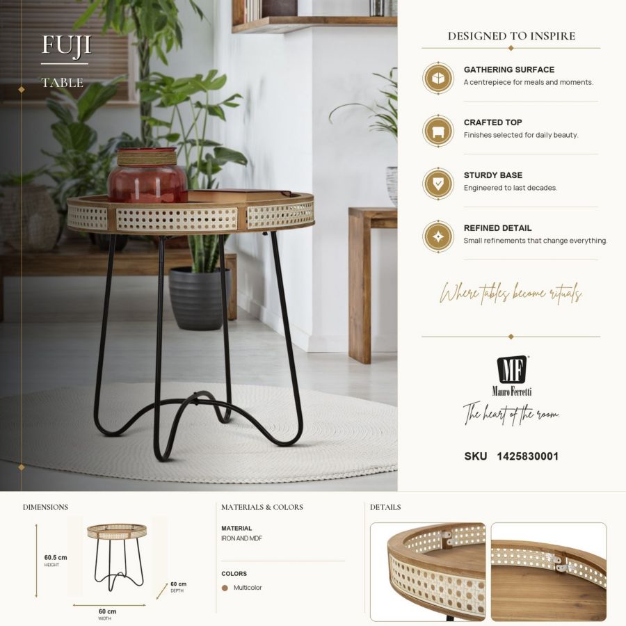 Tafel Fuji Ø 60×60,5 cm