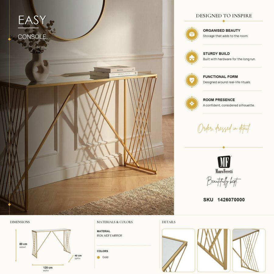 Consoletafel Easy 120×40×80 cm