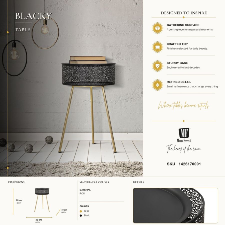 Tafel Blacky Ø 40×65 cm