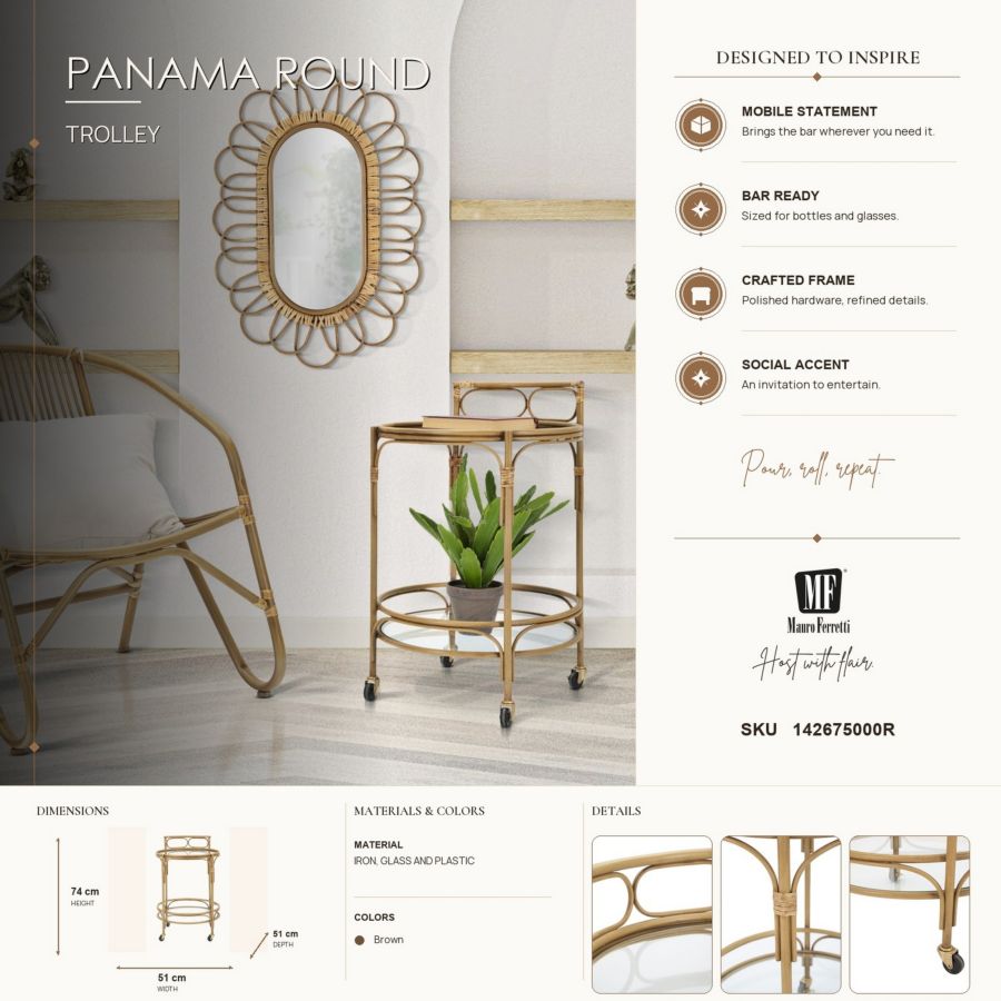 Trolley Panama Round Ø 51×74 cm