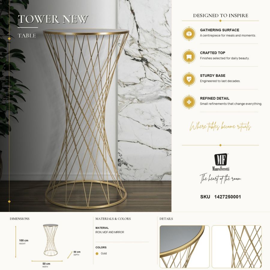 Tafel Tower New Ø 50×100 cm