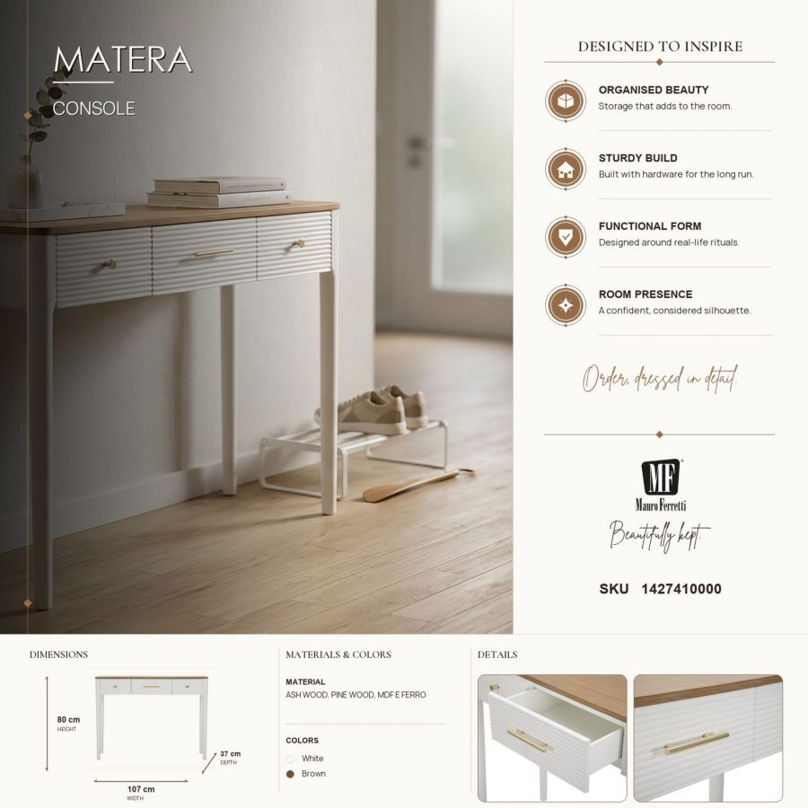 Consoletafel Matera 107×37×80 cm