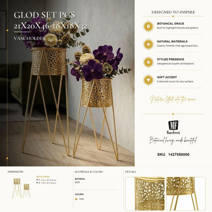 Vaashouder Glod Set 2 Pcs 21×20×46 cm