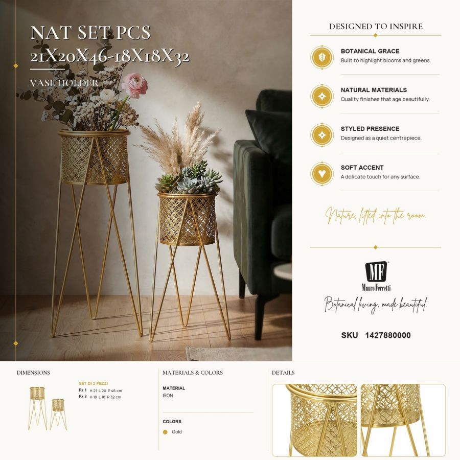Vaashouder Nat Set 2 Pcs 21×20×46 cm
