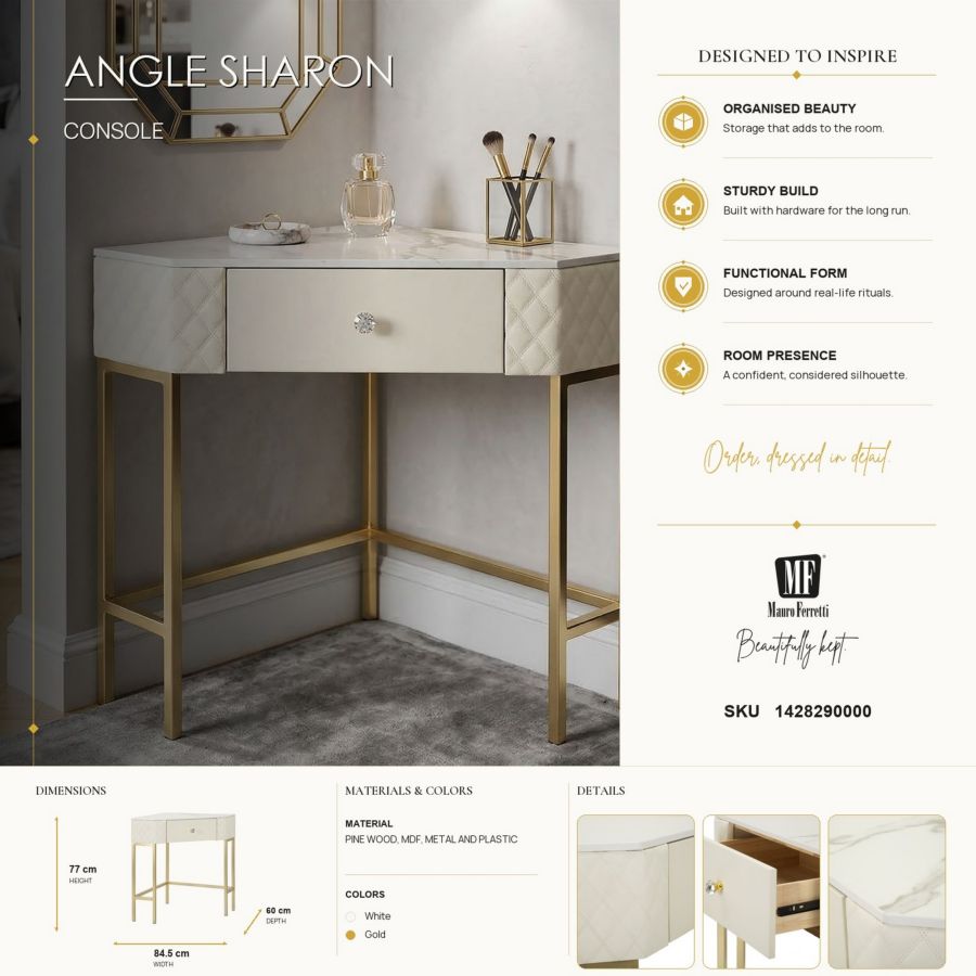 Consoletafel Angle Sharon 84,5×60×77 cm