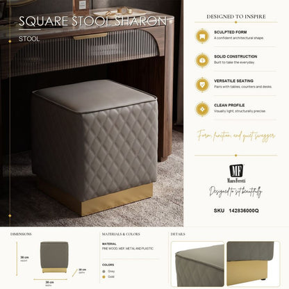 Kruk Square Stool Sharon 35×35×38 cm
