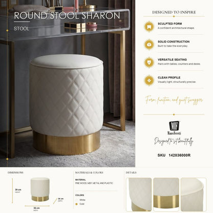 Kruk Round Stool Sharon Ø 36×39 cm