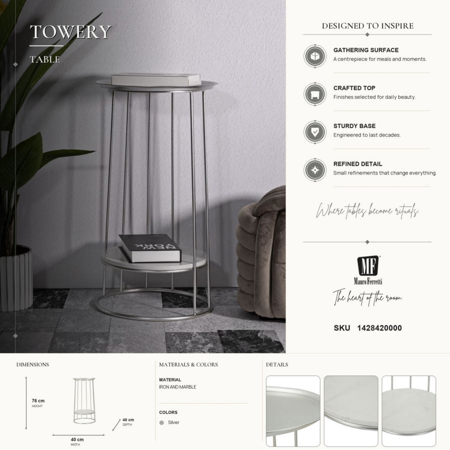 Tafel Towery Ø 40×76 cm