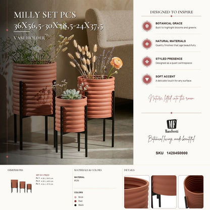 Vaashouder Milly Set 3 Pcs Ø 36×56,5 cm