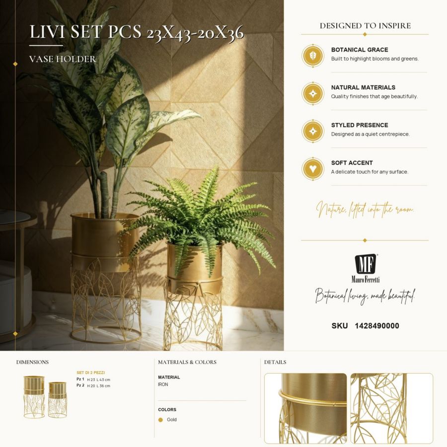 Vaashouder Livi Set 2 Pcs Ø 23×43 cm
