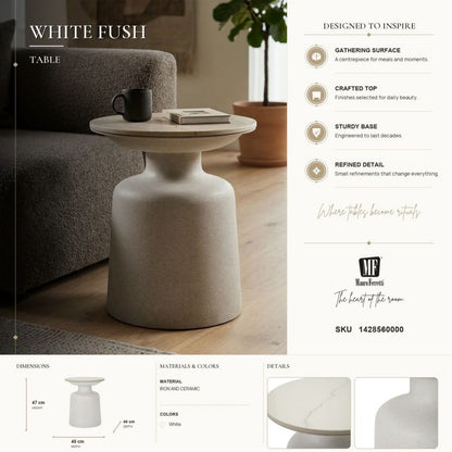 Tafel White Fush Ø 40×47 cm