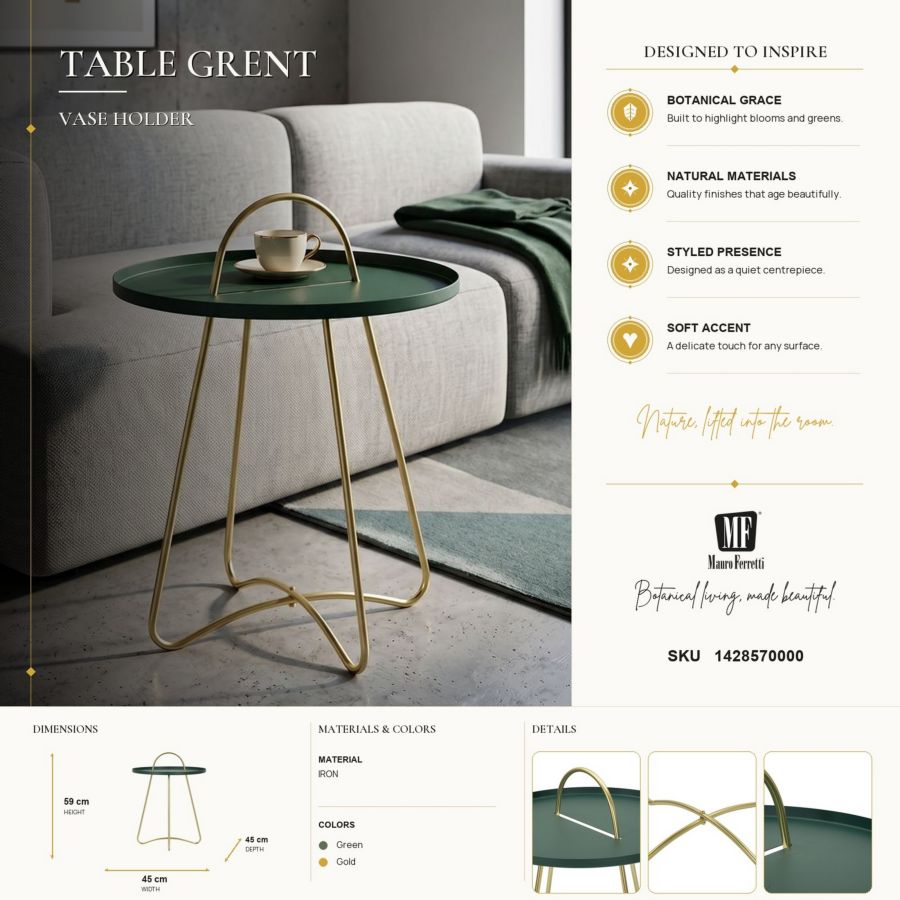 Tafel Grent Ø 45×59 cm