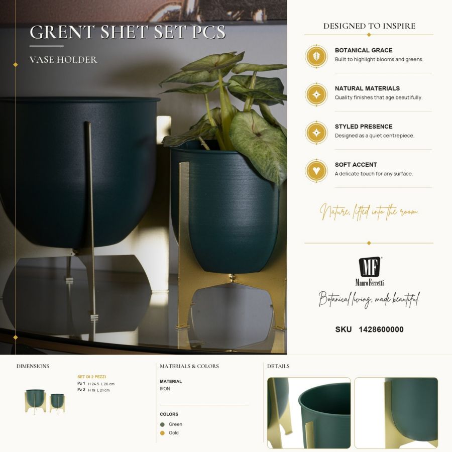 Vaashouder Grent Shet Set 2 Pcs Ø 24,5×26 cm