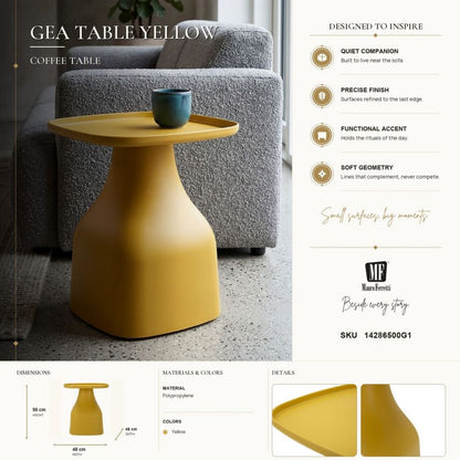 Salontafel Gea Table Yellow 48×48×50 cm