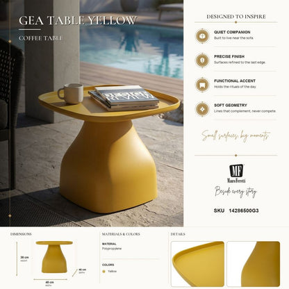 Salontafel Gea Table Yellow 48×48×38 cm