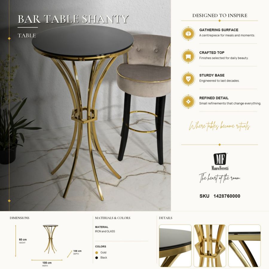 Bartafel Shanty Ø 60×108 cm