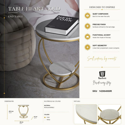 Tafel Heart Gold Ø 40×45,5 cm