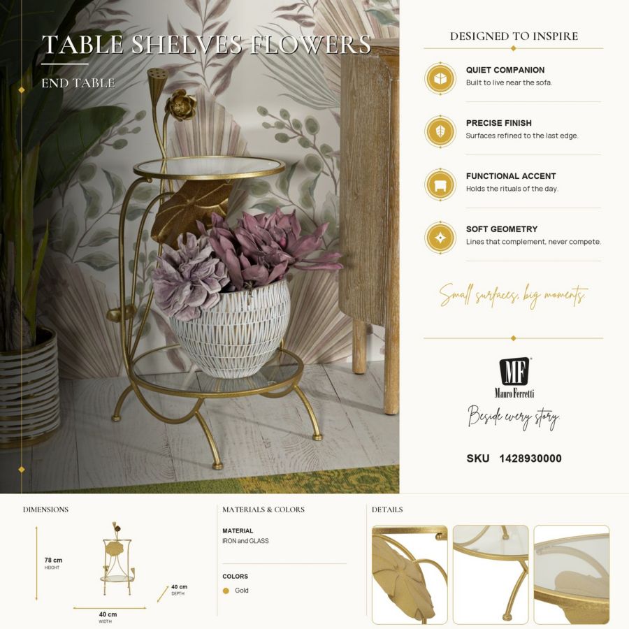 Tafel 2 Shelves Flowers Ø 40×78 cm