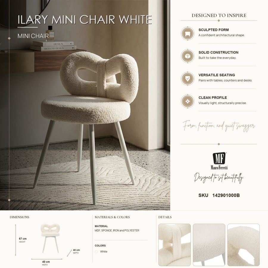 Ministoel Ilary Mini Chair White Ø 40×67 cm