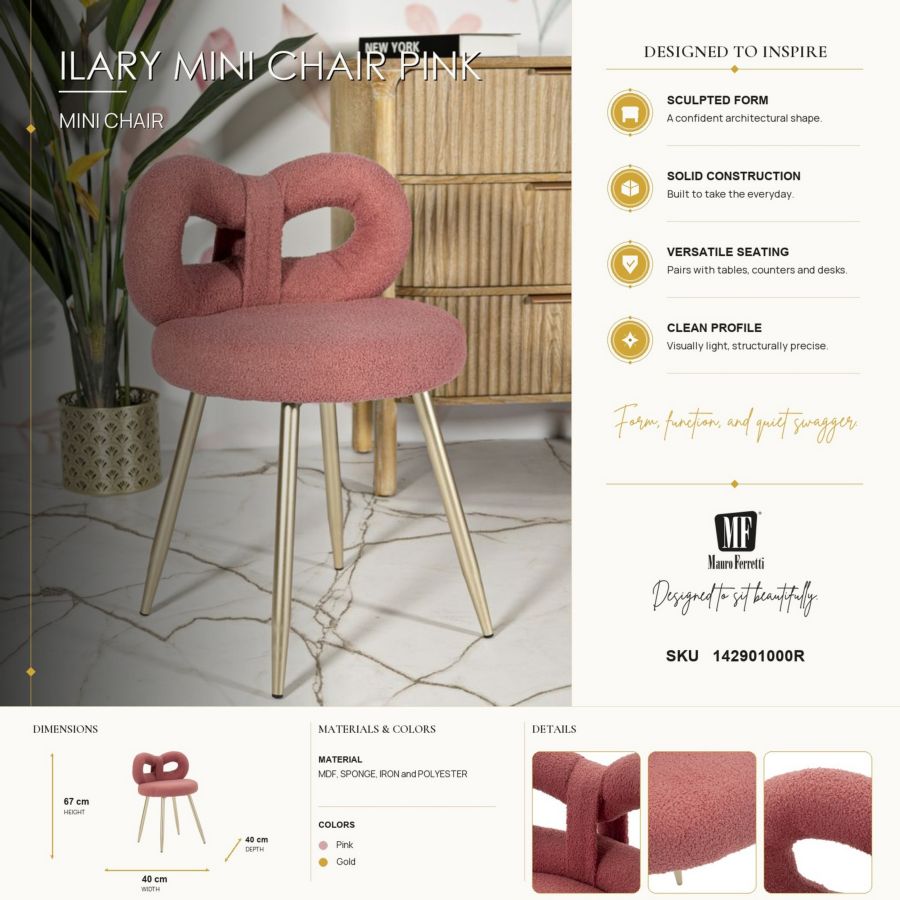 Ministoel Ilary Mini Chair Pink Ø 40×67 cm
