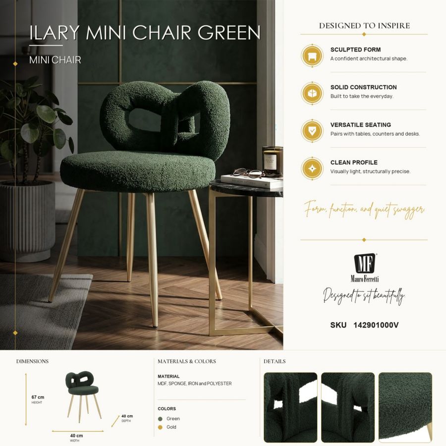 Ministoel Ilary Mini Chair Green Ø 40×67 cm