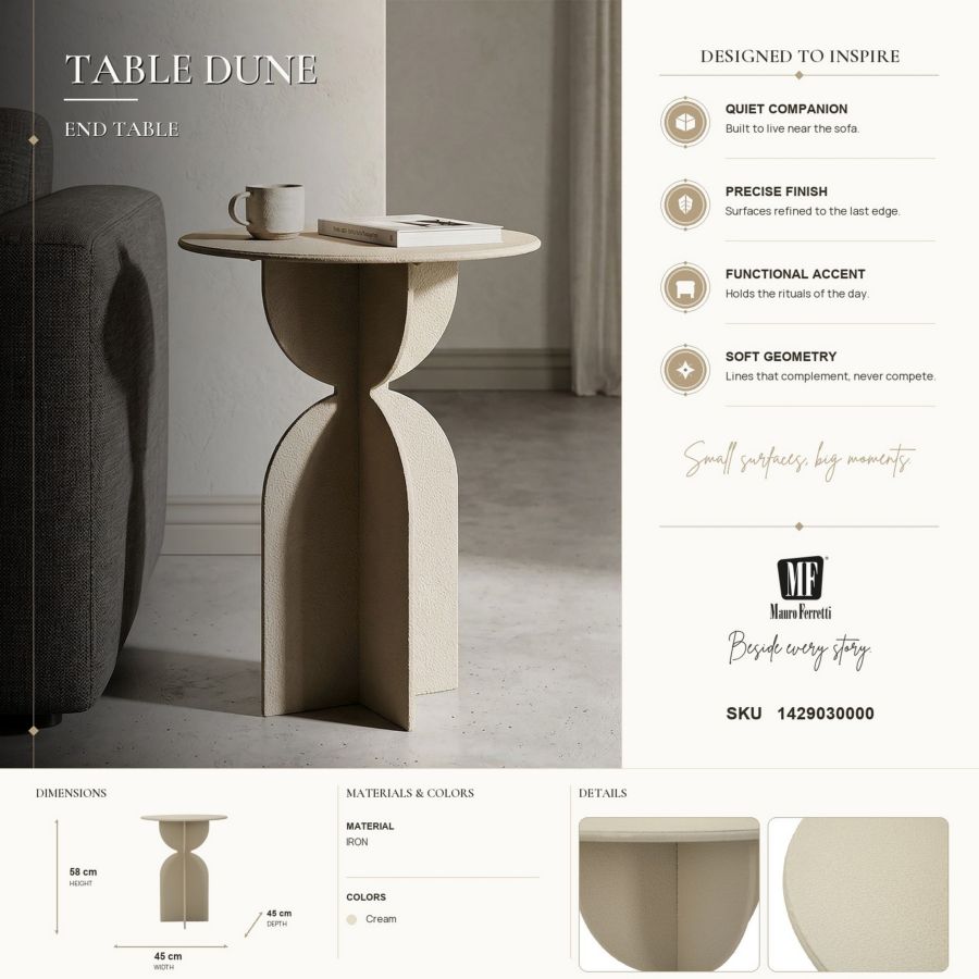 Tafel Dune Ø 45×58 cm