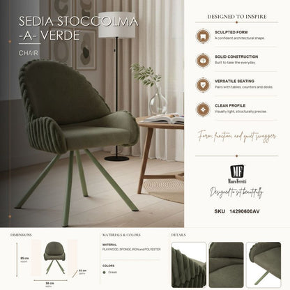 Stoel Sedia Stoccolma -a- Verde Set 2 Pz 58×53×85 cm