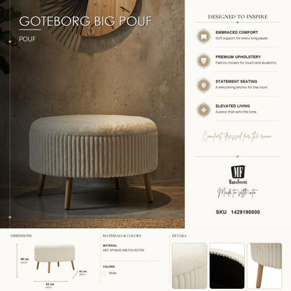 Poef Goteborg Big Pouf Ø 83×56 cm