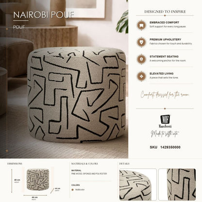 Poef Nairobi Pouf Ø 44×40 cm