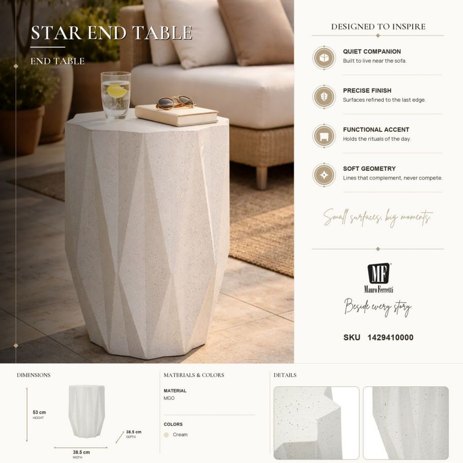 Bijzettafel Star End Table Ø 38,5×53 cm