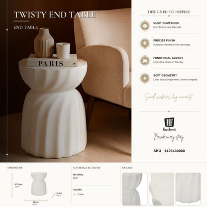 Bijzettafel Twisty End Table Ø 36×47,5 cm