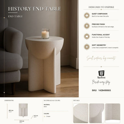 Bijzettafel History End Table Ø 33,5×48,5 cm