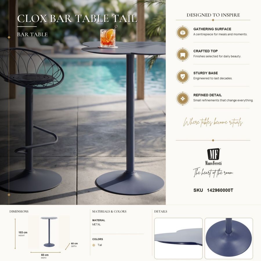 Bartafel Clox Bar Table Tail Ø 60×103 cm