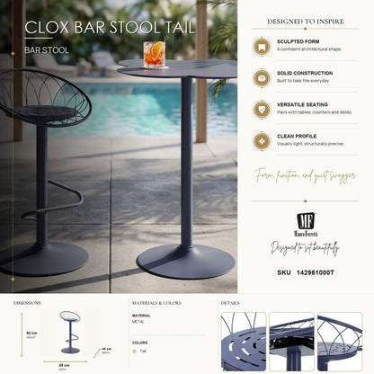 Barkruk Clox Bar Stool Tail 49×45×92 cm