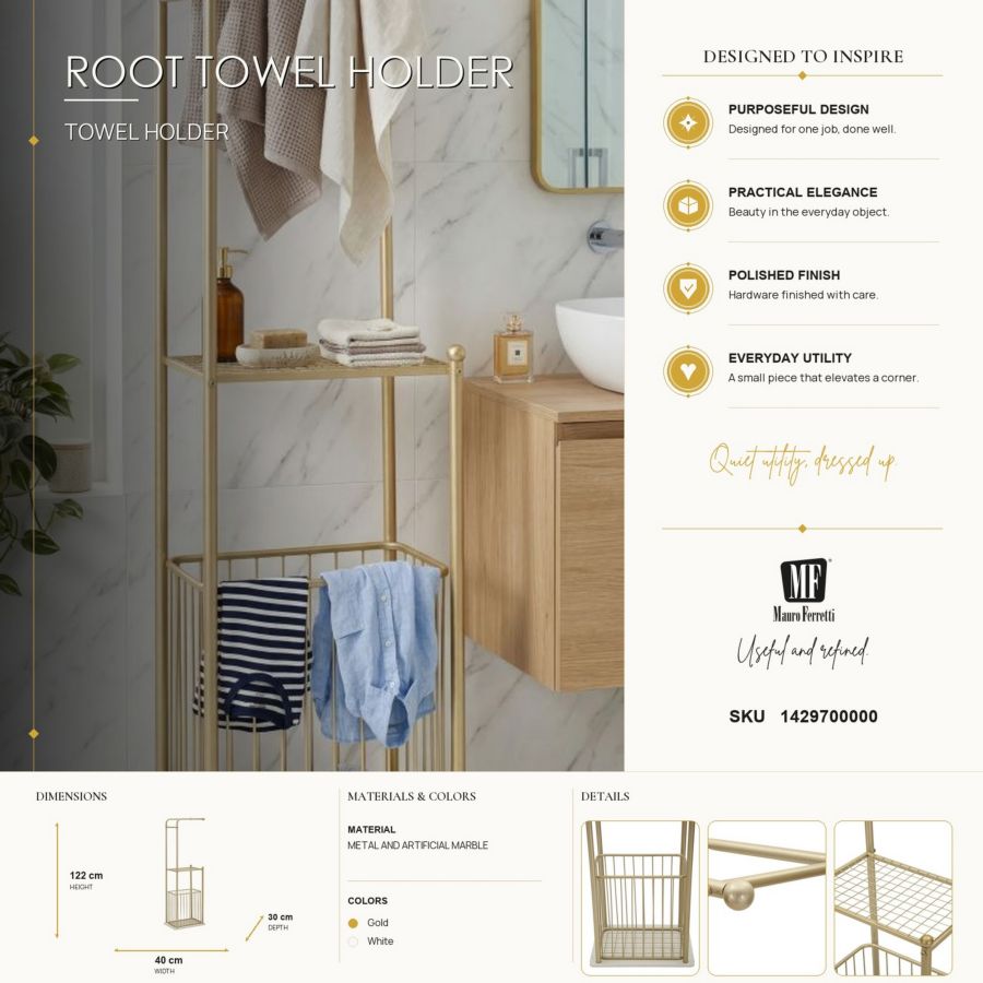 Handdoekhouder Root Towel Holder 40×30×122 cm