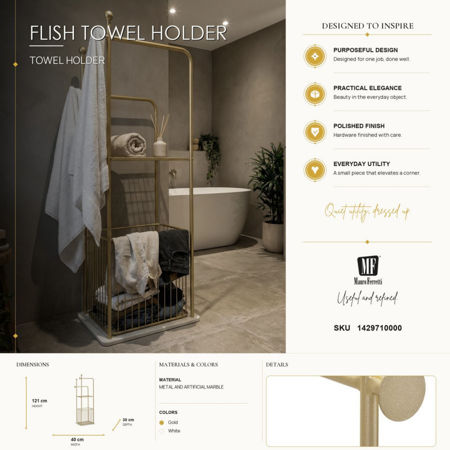 Handdoekhouder Flish Towel Holder 40×30×121 cm