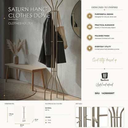 Decoratie Saturn Hang Clothes Dove Grey 45×28×178 cm