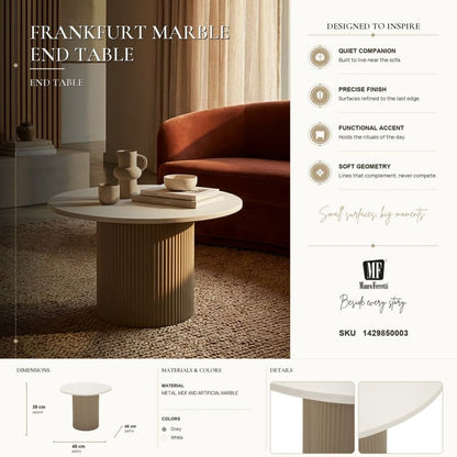 Bijzettafel Frankfurt Marble End Table 46×48×39 cm