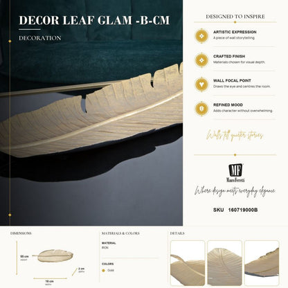 Decoratie Leaf Glam -b- 18×2×55 cm