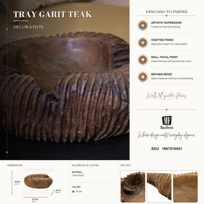 Dienblad Garit Teak 37×40×16 cm