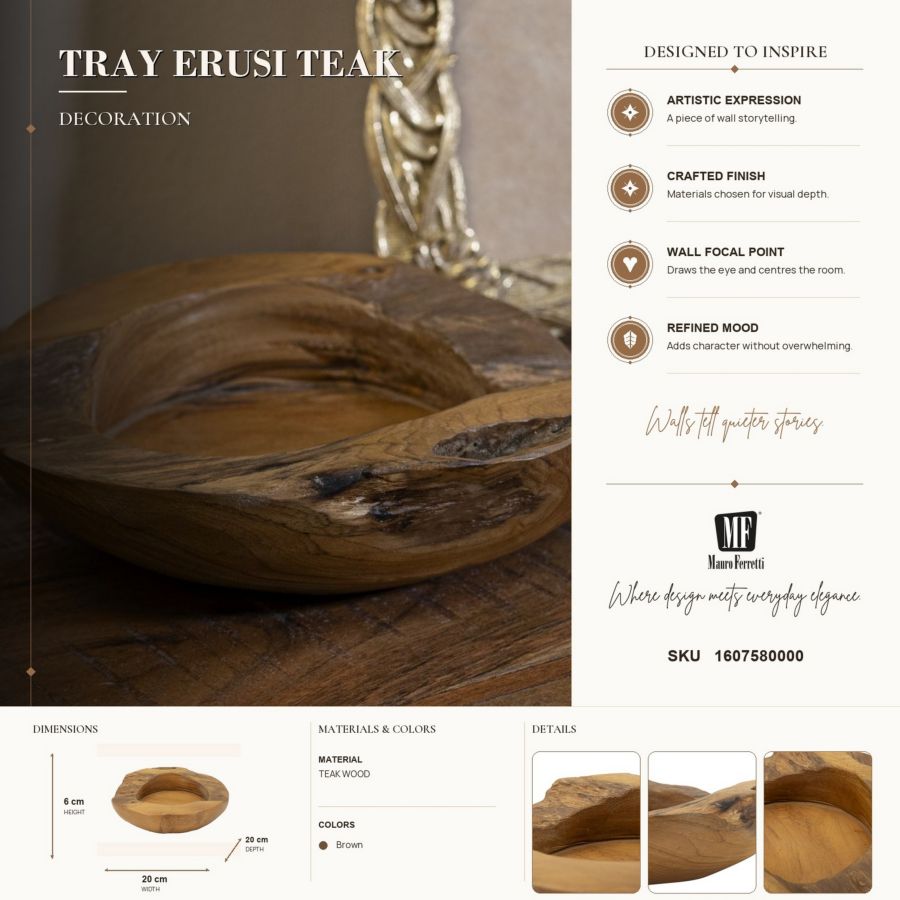 Dienblad Erusi Teak Ø 20×6 cm