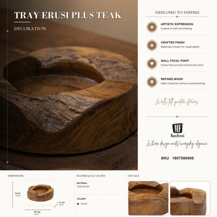 Dienblad Erusi Plus Teak Ø 21×6 cm