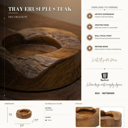 Dienblad Erusi Plus Teak Ø 21×6 cm