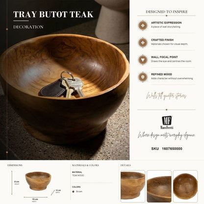 Dienblad Butot Teak Ø 15×8 cm